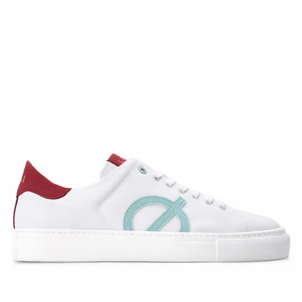 Loci Women White Nine Tricolor Low-Top Court Sneakers